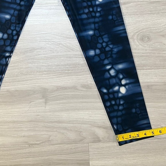 Adidas Womens Athletic Performance Leggings Blue Black White Pattern M - Picture 8 of 14